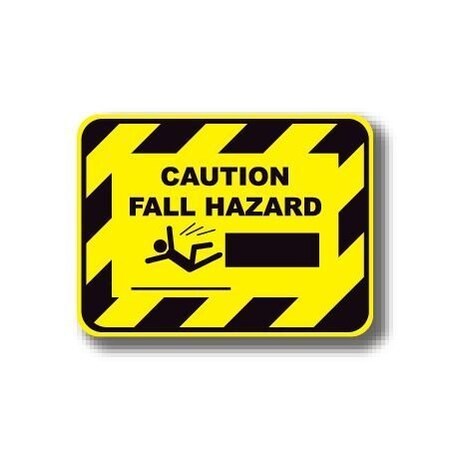 Ergomat 30in x 21in RECTANGLE SIGNS - Caution Fall Hazard DSV-SIGN 630 #2142 -UEN